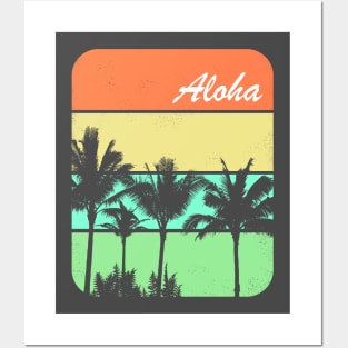 Aloha Palm Trees Hawaiian Shirt Posters and Art